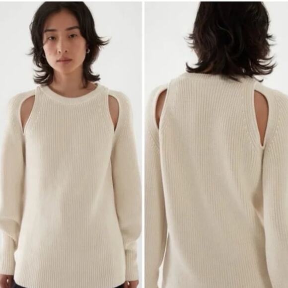 COS cutout ribbed cotton sweater - Picture 1 of 4